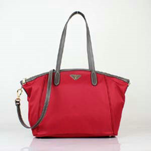 2014 Prada canvas shoulder handbag BR4664 red - Click Image to Close